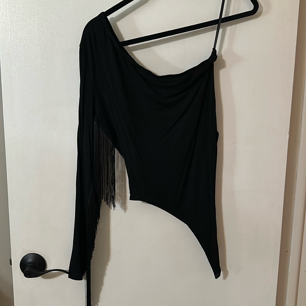 SHEIN one arm tassel bodysuit